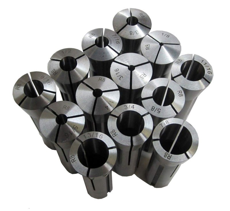 LLDSIMEX 65Mn Material 13Pc R8 Precision Round Spring Collet Set 1/8-7/8 x 1/16Ths - Image 1